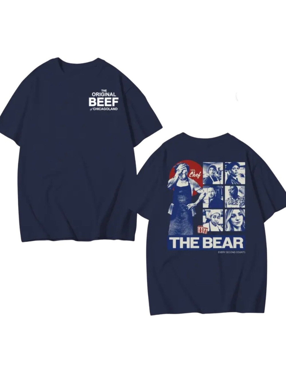 Gildan Navy Short Sleeve Tee with 'The Bear' Graphic